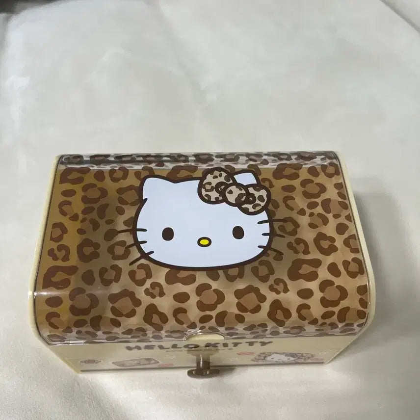 [BUNJANG] Hello Kitty Leopard Print Drawer Storage Box / (새제품) 헬로키티 레오파드 서랍 수납함