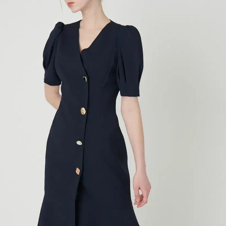[BUNJANG] SATIN Navy V-Neck Mermaid Dress / (새제품)  샤틴 SATIN  네이비 브이넥 머메이드 원피스