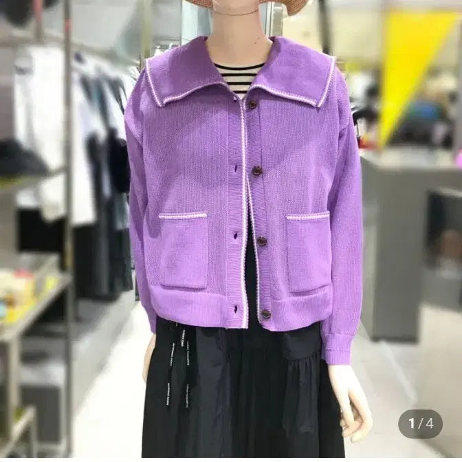 [BUNJANG] LUCKYCHOUETTE Sailor Knit Cardigan / 럭키슈에뜨 26년 신상 매쉬 조직 세일러 니트 가디건