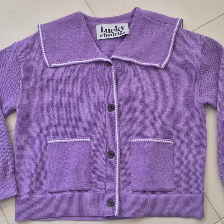 [BUNJANG] LUCKYCHOUETTE Sailor Knit Cardigan / 럭키슈에뜨 26년 신상 매쉬 조직 세일러 니트 가디건