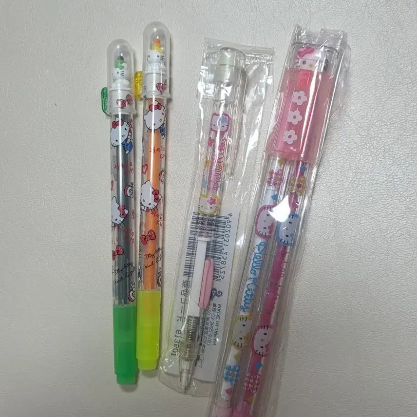 [BUNJANG] Classic Hello Kitty Mechanical Pencil &amp; Sign Pen Set / 고전키티 샤프 연필 사인펜 세트판매