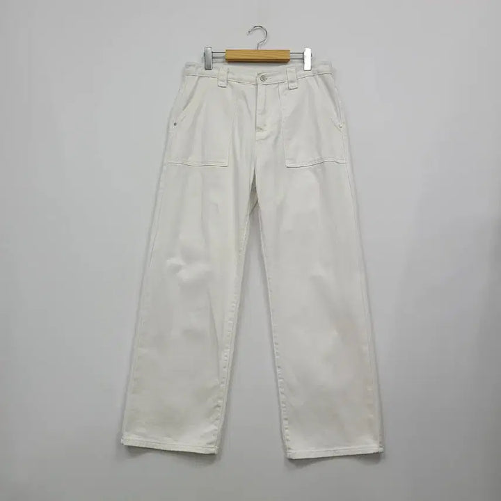 [BUNJANG] Signature White Wide Denim Pants - L / 시그니처 화이트 와이드 데님 팬츠/L/앨리스/1262