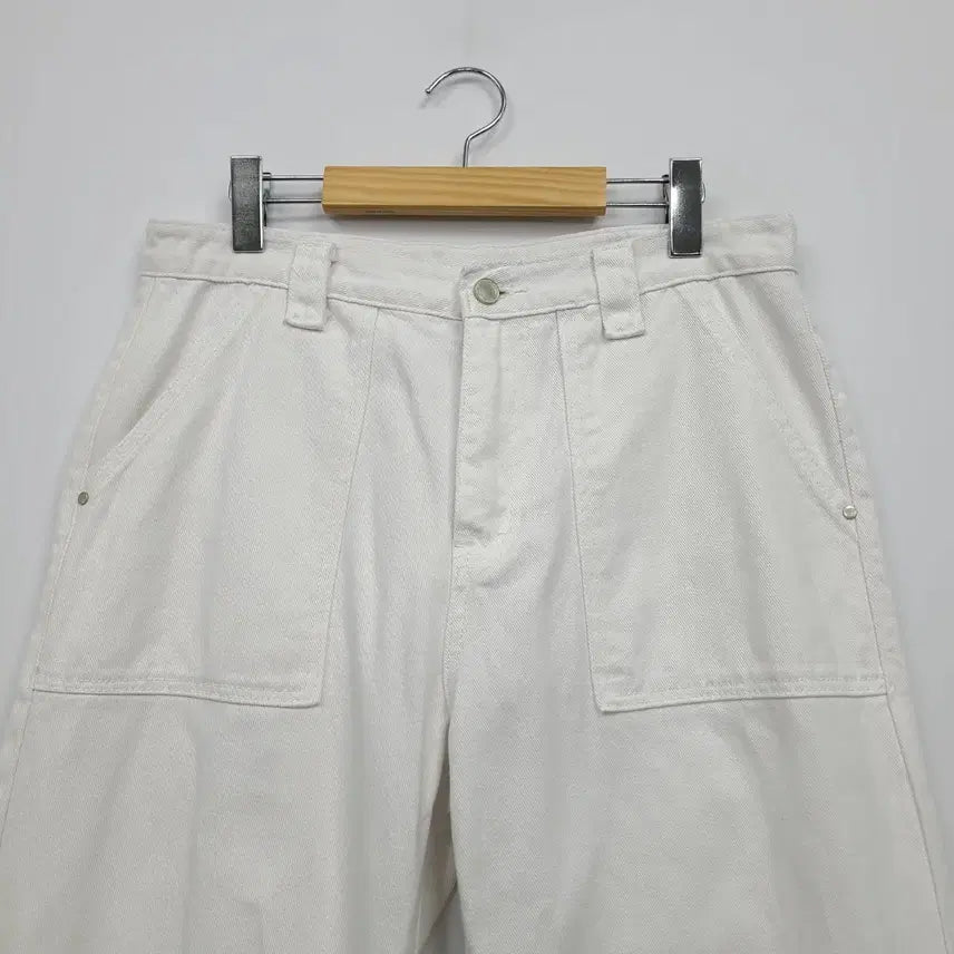 [BUNJANG] Signature White Wide Denim Pants - L / 시그니처 화이트 와이드 데님 팬츠/L/앨리스/1262