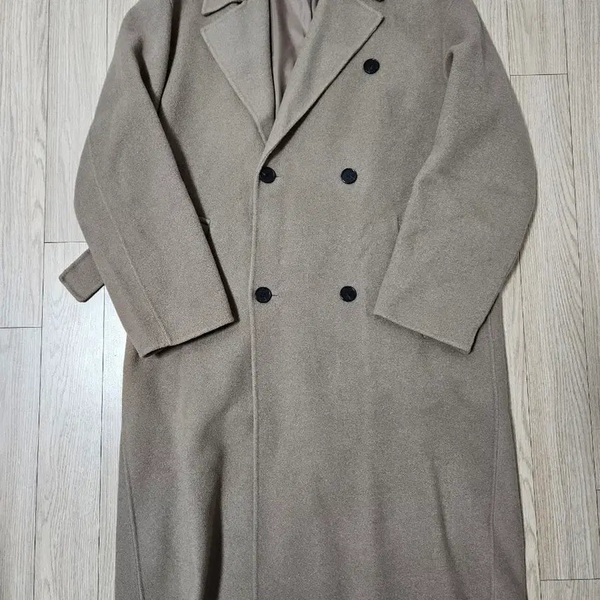 [BUNJANG] 8seconds Handmade Cashmere Robe Double Coat Beige / [95] 에잇세컨즈 핸드메이드 캐시미어 로브 더블 코트 베이지