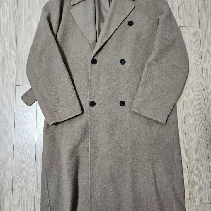 [BUNJANG] 8seconds Handmade Cashmere Robe Double Coat Beige / [95] 에잇세컨즈 핸드메이드 캐시미어 로브 더블 코트 베이지