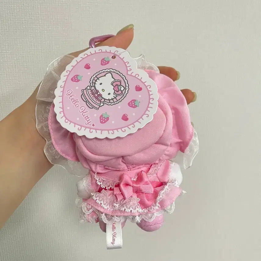 [BUNJANG] Sanrio Hello Kitty Lovely Frill Pink Mascot Plush Keychain / (새상품) 산리오 헬로키티 러블리프릴 핑크 마스코트 인형키링