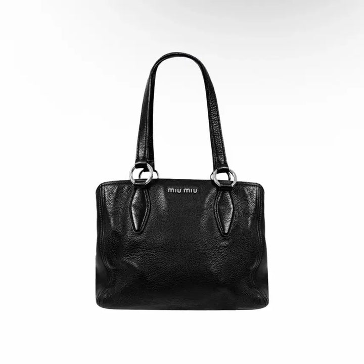 [BUNJANG] Miu Miu Vitello Caribu Phoenix Luxe Leather Tote Bag Black RR1945 / 미우미우 여성 비텔로 카리브 페닉스 럭스 레더 토트백 블랙 RR1945