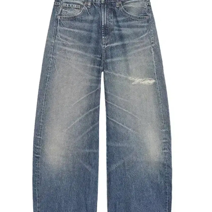 [BUNJANG] Zara TRF Baggy Rolled-Up Distressed Mid-Rise Jeans / 자라 TRF BAGGY 롤업 디스트로이드 미드라이즈