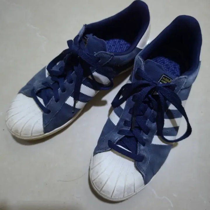 [BUNJANG] Adidas Superstar Navy Suede Sneakers Size 270 / 아디다스 슈퍼스타 네이비 스웨이드 270