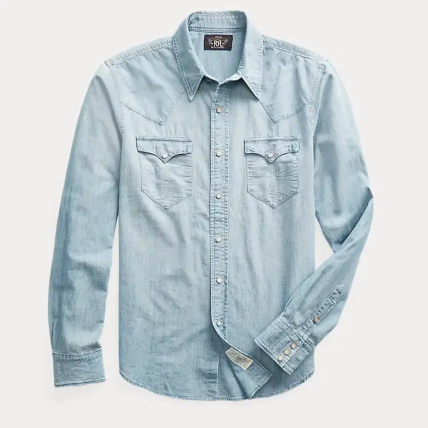 [BUNJANG] RRL Slim Chambray Western Shirt / 더블알엘 슬림 샴브레이 웨스턴 셔츠 L      RRL