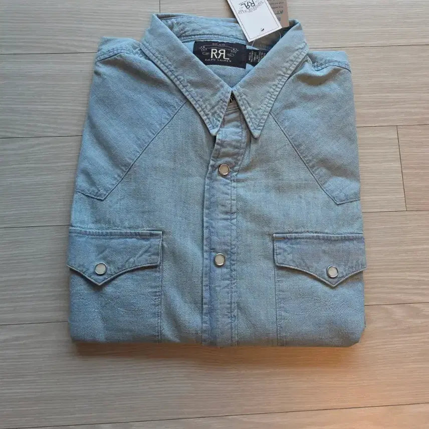 [BUNJANG] RRL Slim Chambray Western Shirt / 더블알엘 슬림 샴브레이 웨스턴 셔츠 L      RRL