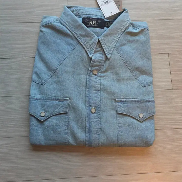 [BUNJANG] RRL Slim Chambray Western Shirt / 더블알엘 슬림 샴브레이 웨스턴 셔츠 L      RRL