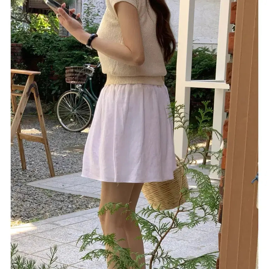 [BUNJANG] Miel Summer Knit Short Sleeve - Cream / 미엘 여름 반팔 니트 - 크림