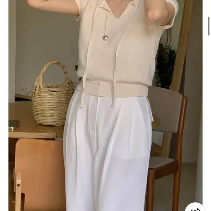 [BUNJANG] Miel Summer Knit Short Sleeve - Cream / 미엘 여름 반팔 니트 - 크림