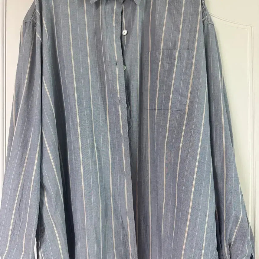 [BUNJANG] Nothing Written Stripe Shirt Blue / 낫띵리튼 스트라이프셔츠 블루