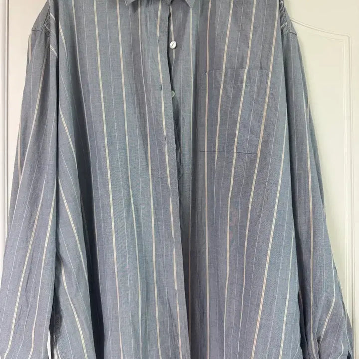 [BUNJANG] Nothing Written Stripe Shirt Blue / 낫띵리튼 스트라이프셔츠 블루