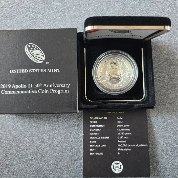 [BUNJANG] 2019 Apollo 11 50th Anniversary Silver Coin / 2019 아폴로 11호 50주년 은화