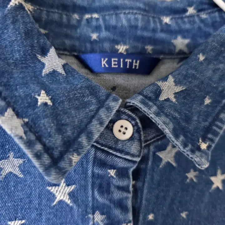 [BUNJANG] KEITH Star Pattern Denim Shirt / 키이스 별 패턴 데님 셔츠