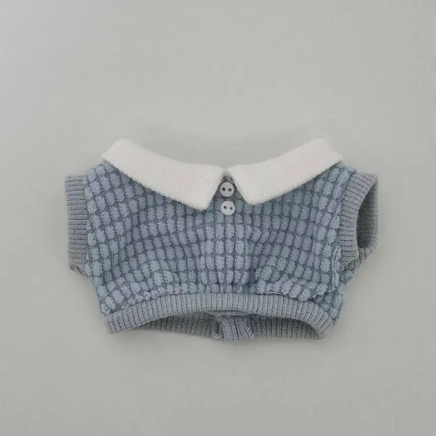 [BUNJANG] 10cm Doll Clothes Ninimal Waffle Sweatshirt Blue / 10cm 인형옷 니니멀 와플 맨투맨 블루