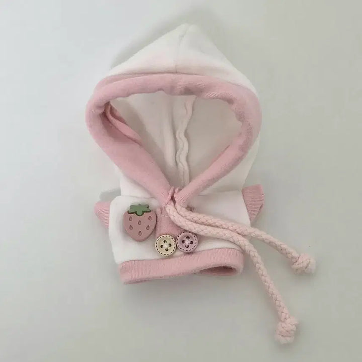 [BUNJANG] 10cm Doll Clothes Liga Hood White/Pink / 10cm 인형옷 리가후드 하양핑크
