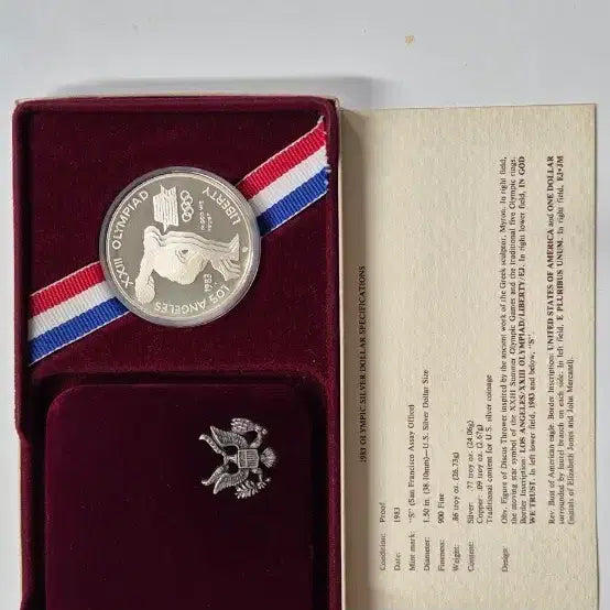 [BUNJANG] 1984 Los Angeles Olympics Commemorative US Silver Coin / 1984년 LA올림픽 기념 미국은화