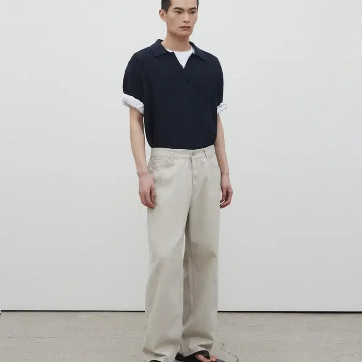 [BUNJANG] Lemond Slab Wide Denim Pants Cream / [르마드] 슬라브 와이드 데님 팬츠 크림