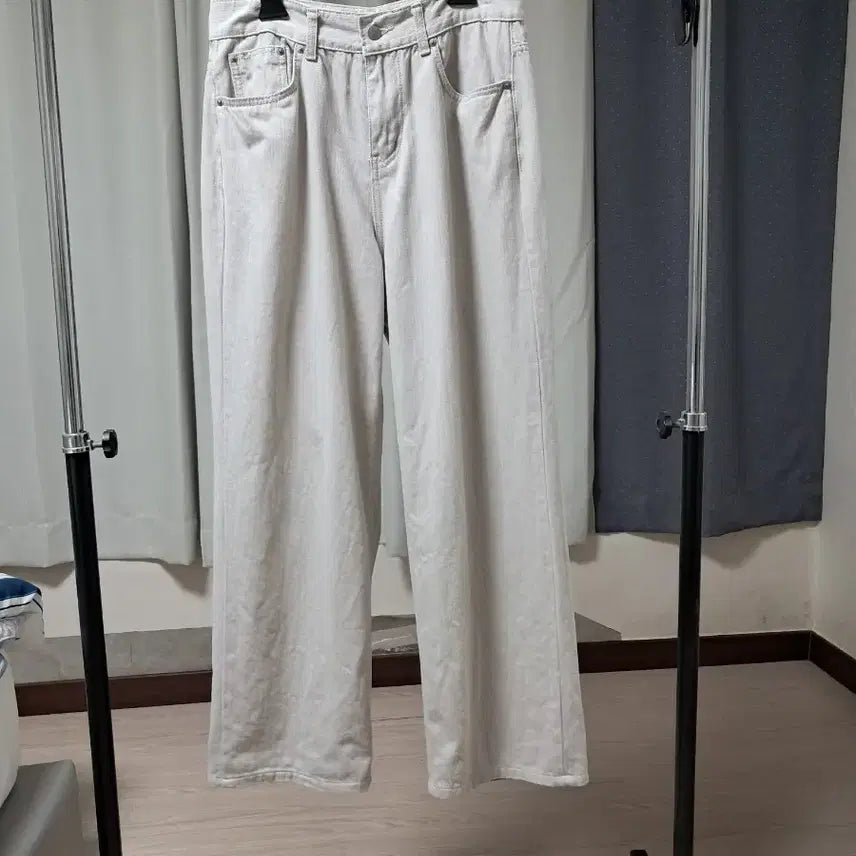 [BUNJANG] Lemond Slab Wide Denim Pants Cream / [르마드] 슬라브 와이드 데님 팬츠 크림