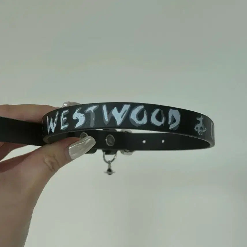 [BUNJANG] Vivienne Westwood Black Leather Belt Choker / 비비안웨스트우드 블랙 레더 벨트 초커