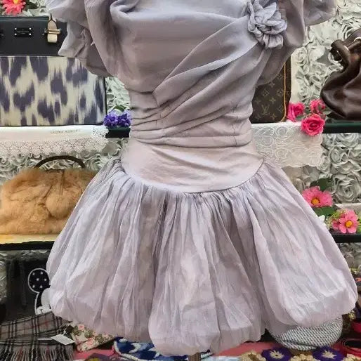 [BUNJANG] Organza Two-Piece Set (Cropped Blouse + Mini Skirt) / 오간자 투피스(크롭블라우스+미니스커트)(55)