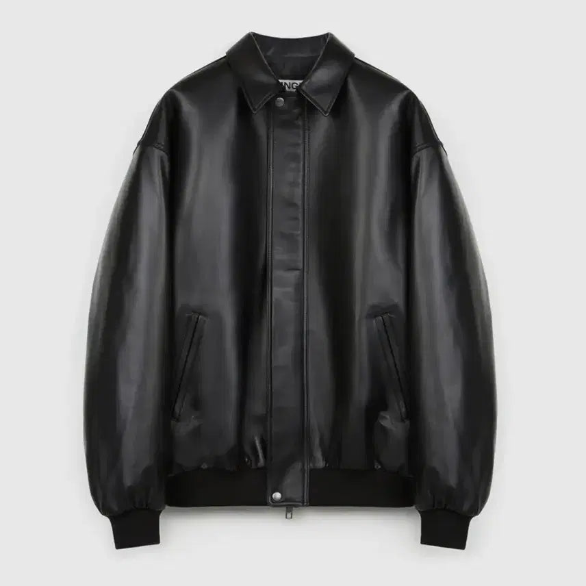 [BUNJANG] Mngu Oversized Lambskin Blouson Jacket in Black / Mngu 오버사이즈드 램스킨 블루종 IN 블랙 M