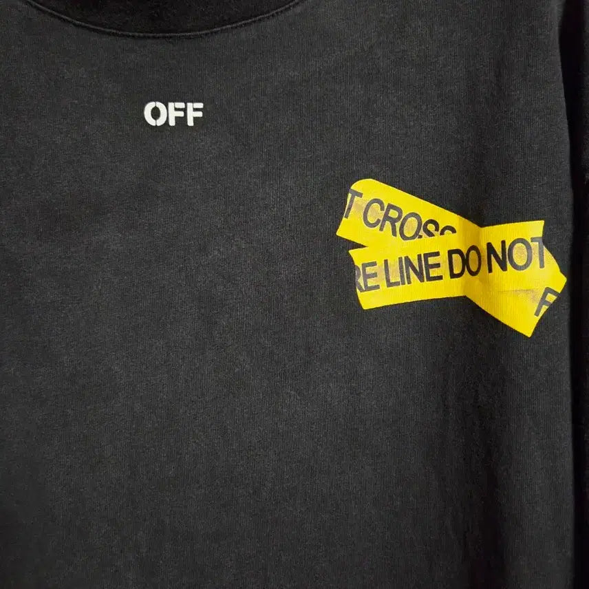 [BUNJANG] Off-White Black Short Sleeve T-Shirt / 오프화이트 블랙 반팔 티셔츠