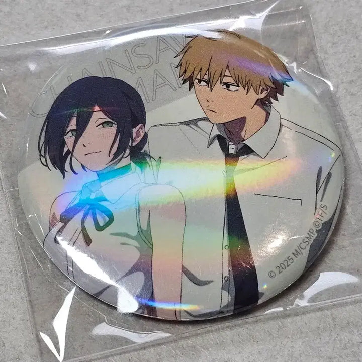 [BUNJANG] Chainsaw Man - Reze &amp; Denji Hologram Can Badge / 체인소맨 레제 덴지 홀로그램 캔뱃지 (파르코/팝업스토어)