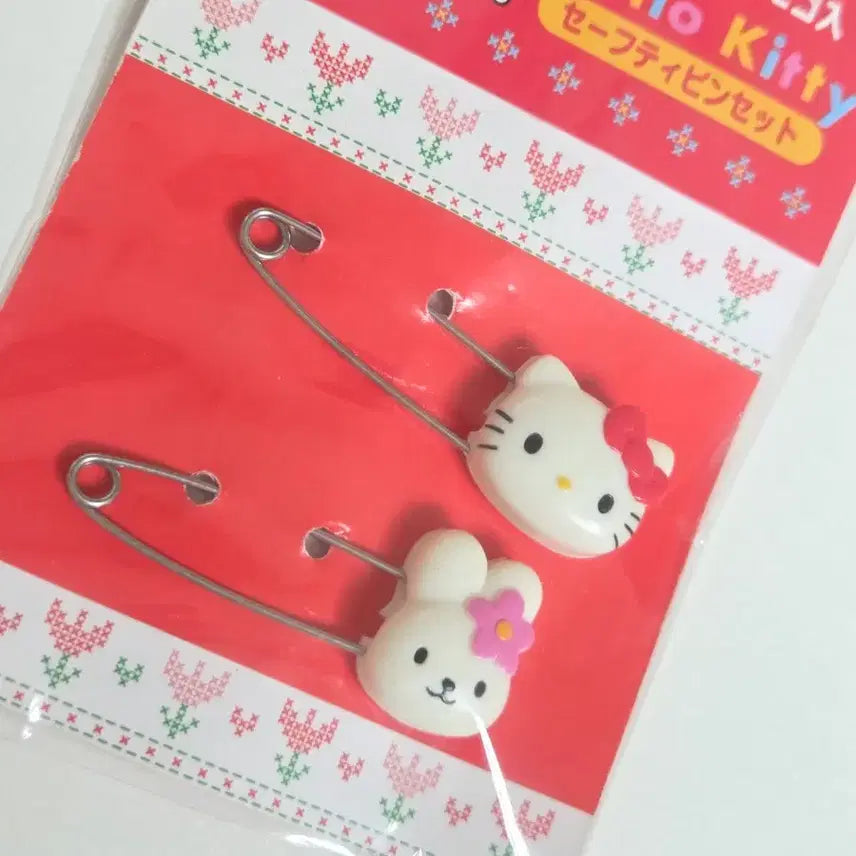 [BUNJANG] Vintage Kitty Cash Safety Pin Set / 고전키티 캐시 옷핀 안전핀 세트