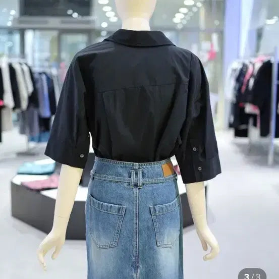 [BUNJANG] Lucky Chouette 25SS Black Tie Shirt Blouse / 럭키슈에뜨 25ss 블랙 타이 셔츠 블라우스