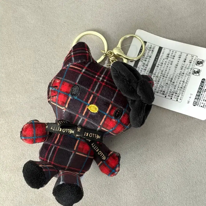 [BUNJANG] Hello Kitty Black Check Doll Keyring / 헬로키티 블랙체크 인형 키링