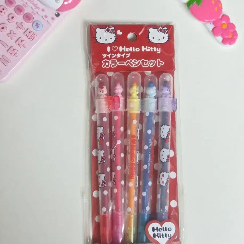 [BUNJANG] Classic Kitty Figure Mascot Ballpoint Pen Set / 고전키티 피규어 마스코트 사인펜 세트
