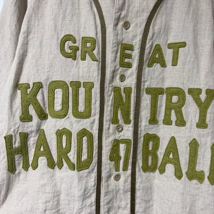 [BUNJANG] Kapital French Linen Baseball Shirt Beige / [4]캐피탈 프렌치 린넨 그레이트 컨트리 베이스볼 셔츠 베이지