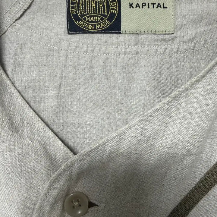 [BUNJANG] Kapital French Linen Baseball Shirt Beige / [4]캐피탈 프렌치 린넨 그레이트 컨트리 베이스볼 셔츠 베이지