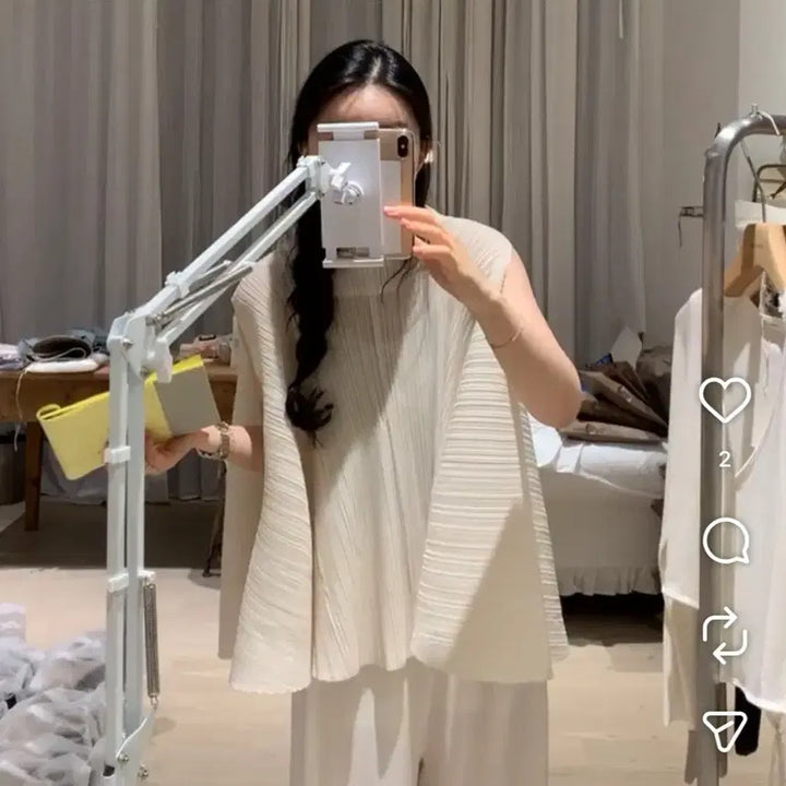 [BUNJANG] Thebaz Pleated Sleeveless Blouse / 인더바즈 플리츠 나시 블라우스