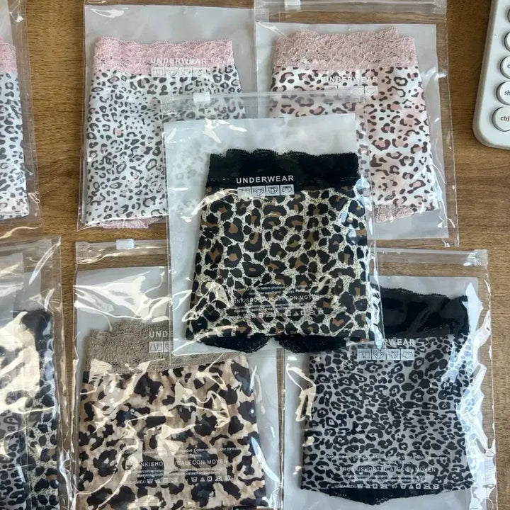 [BUNJANG] Leopard Lace Panty Set - 5 Piece Bundle / [새상품]레오파드 레이스 팬티 세트 5장세 트