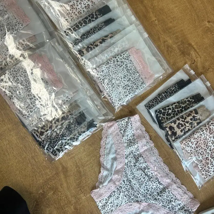 [BUNJANG] Leopard Lace Panty Set - 5 Piece Bundle / [새상품]레오파드 레이스 팬티 세트 5장세 트