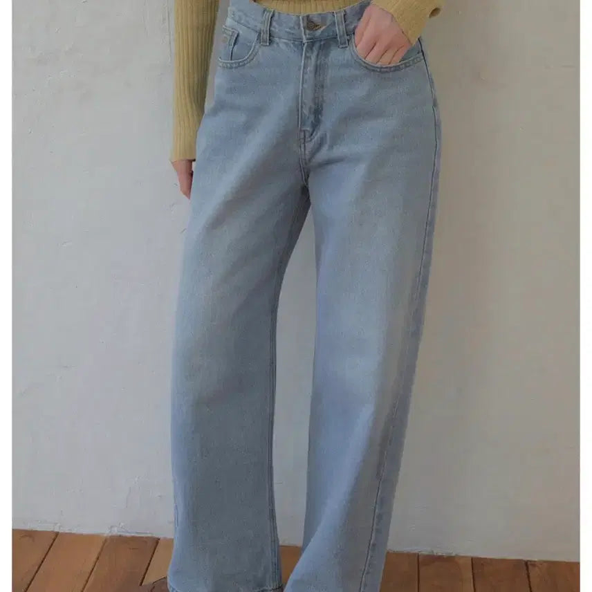 [BUNJANG] Our Nostalgia Basic Denim Wide Pants Light Blue / 새상품) 대존예 아우어노스텔지아 베이직 데님 와이드 팬츠 청바지