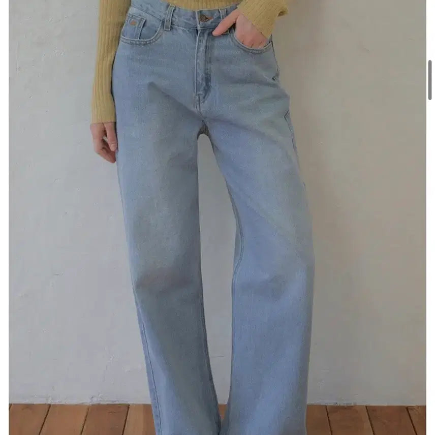 [BUNJANG] Our Nostalgia Basic Denim Wide Pants Light Blue / 새상품) 대존예 아우어노스텔지아 베이직 데님 와이드 팬츠 청바지
