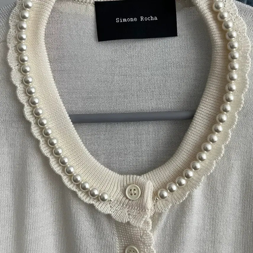 [BUNJANG] Simone Rocha Pearl Embellished Cardigan Ivory / (m)시몬로샤 진주 장식 가디건 아이보리