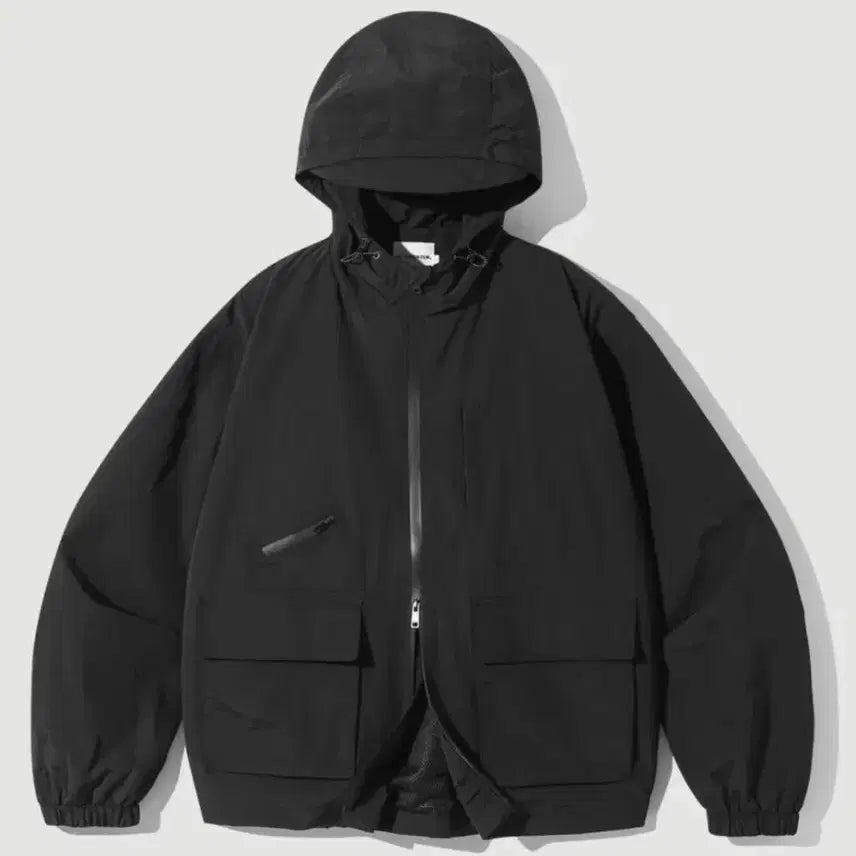 [BUNJANG] Dimitri Black 2-Way Authentic Hood Windbreaker Jacket / 디미트리블랙 2WAY 바람막이