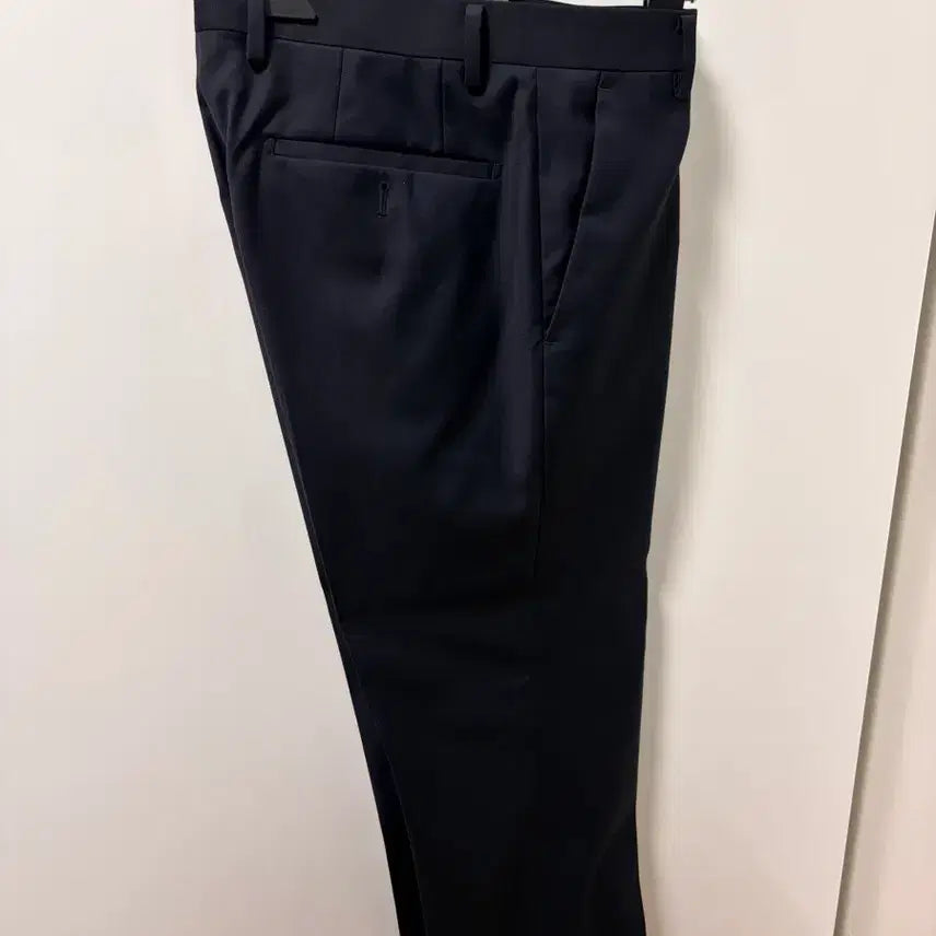 [BUNJANG] ANDZ Solid Half-Lining Navy Slacks BZF5SB1201 / 앤드지 ANDZ 솔리드 하프라이닝 네이비 슬랙스_BZF5SB1201