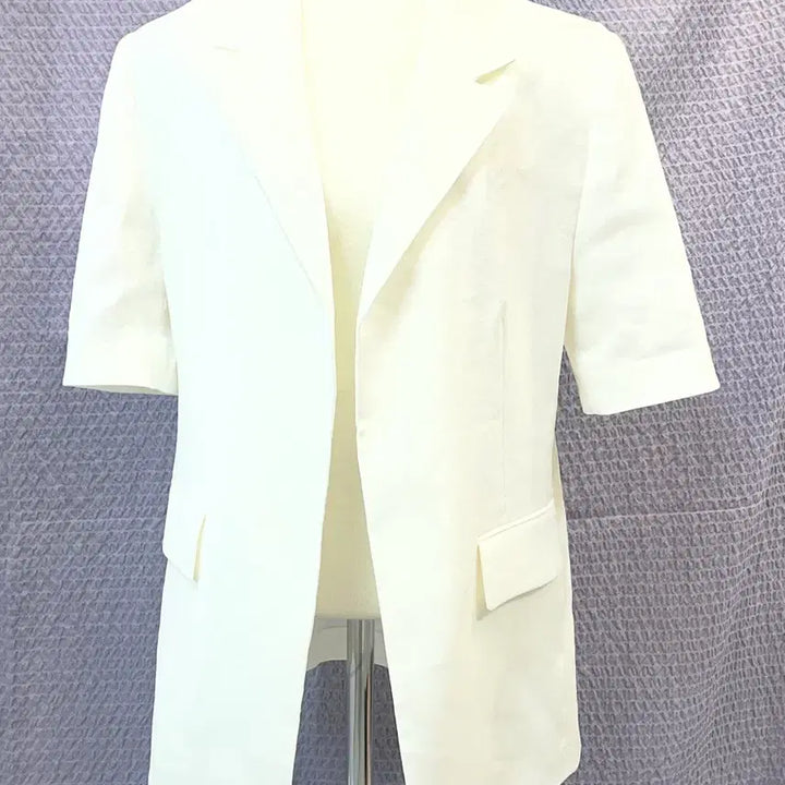 [BUNJANG] TIME Linen Blend Short Sleeve Jacket Off-White / 25년한섬 TIME 린넨 블렌드 반팔 자켓 55 오프화이트 새옷급