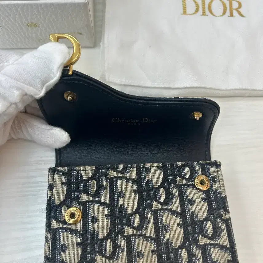 [BUNJANG] Dior Oblique Accordion Saddle Card Holder / 디올 오블리크  아코디언 새들 카드지갑 풀구성