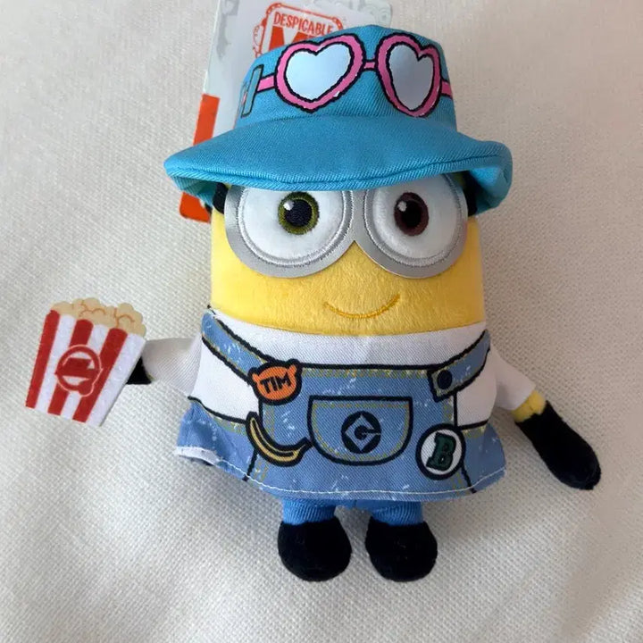 [BUNJANG] Minions Tim Doll with Blue Cap Hat and Popcorn / 미니언즈 TIM 인형 블루 캡 모자 팝콘