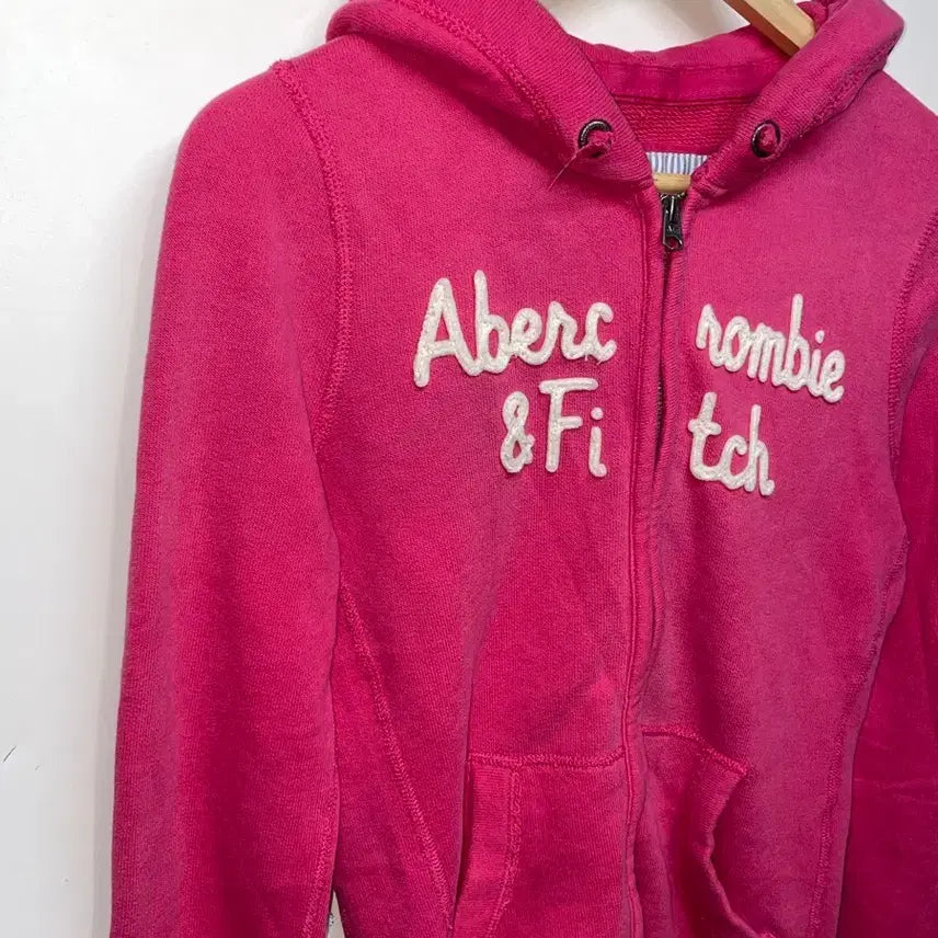 [BUNJANG] Abercrombie &amp; Fitch Pink Zip-Up Hoodie / 아베크롬비 핑크색 후드집업